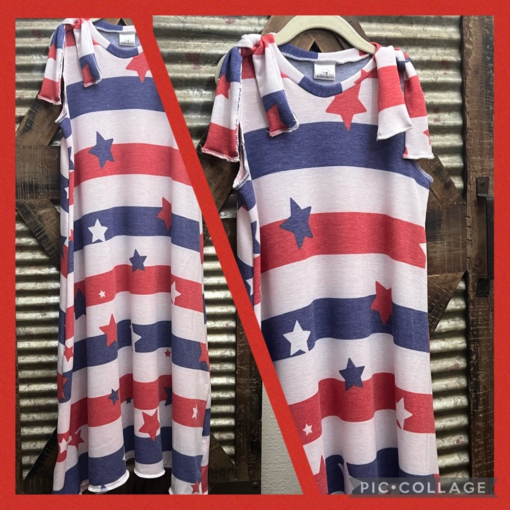SOLD Girls Custom Made Fouth of July Dress🇺🇸